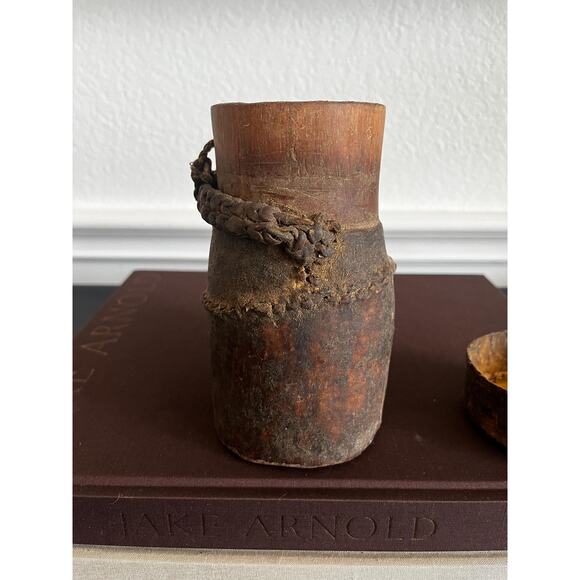 Vintage African Leather and Wood Canteen - Picture 7 of 9